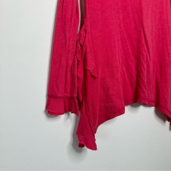 Wonderly Bright Pink Cotton Lagenlook Long Sleeve Top Size Extra Small - Picture 2 of 6